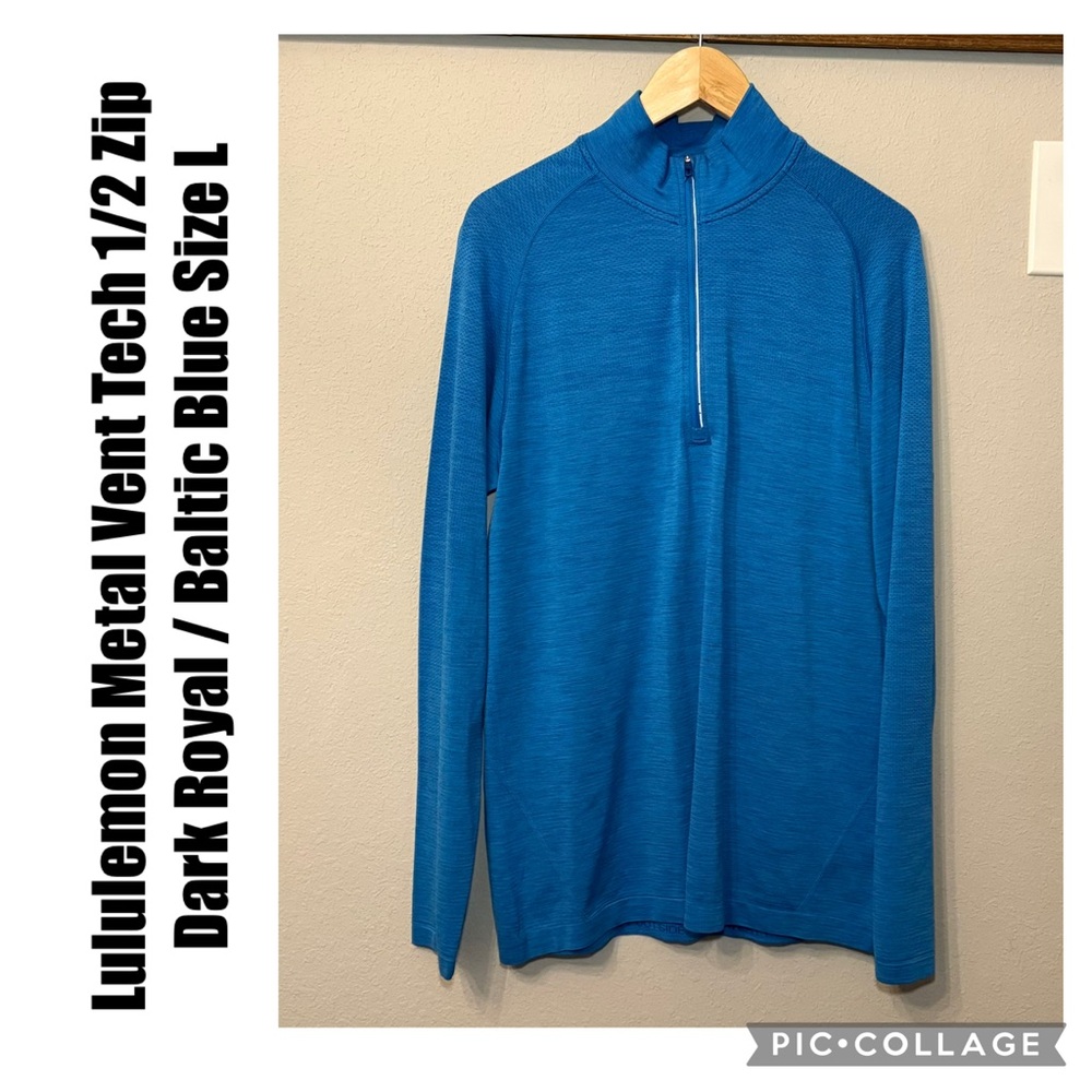 Lululemon Metal Vent Tech 1/2 Zip Dark Royal / Baltic Blue Size L